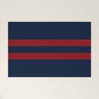 Navy Red Red Horizontal Stripes Welcome Mat Gallery Image 1