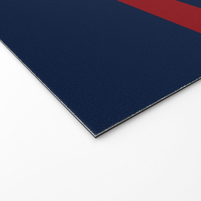 Navy Red Red Horizontal Stripes Welcome Mat Gallery Image 2