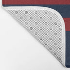 Navy Red Red Horizontal Stripes Bath Mat Gallery Image 2