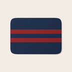 Navy Red Red Horizontal Stripes Bath Mat Gallery Image 1