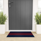 Navy Red Red Horizontal Stripes Welcome Mat Gallery Image 3