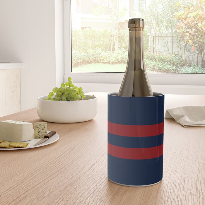 Navy Red Red Horizontal Stripes Wine Chiller Gallery Image 4