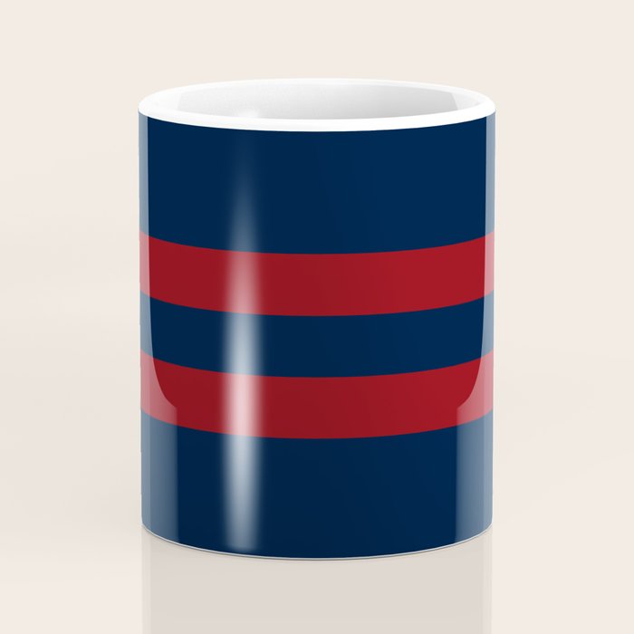Navy Red Red Horizontal Stripes Coffee Mug Gallery Image 4
