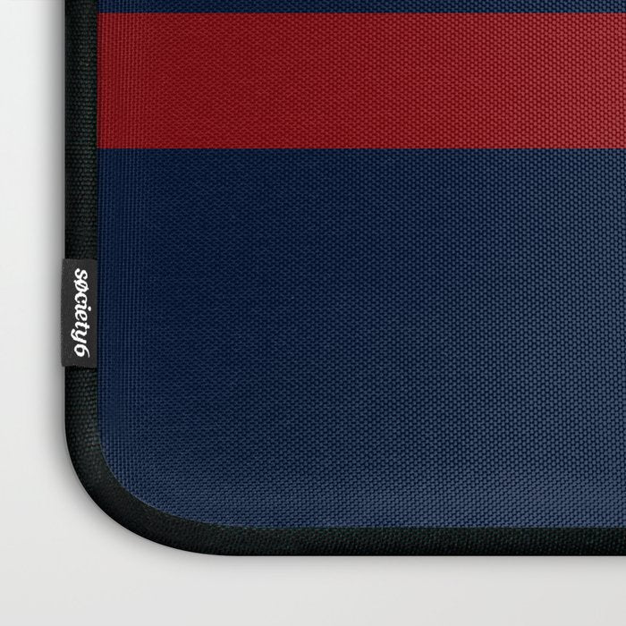 Navy Red Red Horizontal Stripes Laptop Sleeve Gallery Image 3