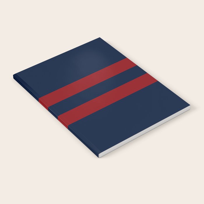 Navy Red Red Horizontal Stripes Notebook Gallery Image 1