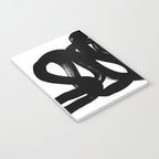 Swirl Black & White Minimalist Abstract Mid century Ink Art Dark Brush Strokes Notebook Gallery Image 3
