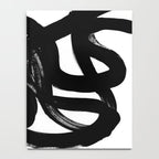 Swirl Black & White Minimalist Abstract Mid century Ink Art Dark Brush Strokes Notebook Gallery Image 4