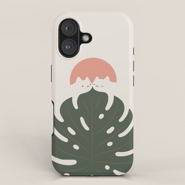 Cat and Plant 37 iPhone Case Gallery Image 1
