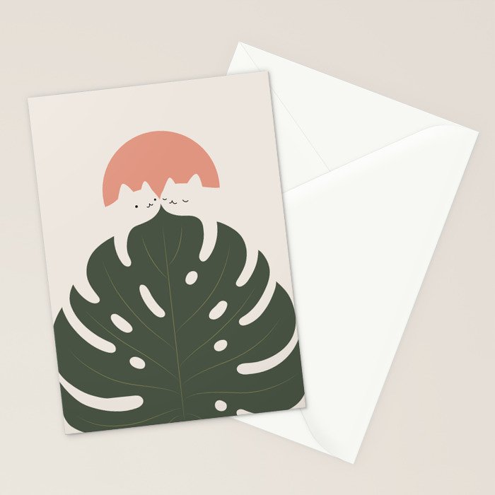 Cat and Plant 37 Stationery Card Gallery Image 2