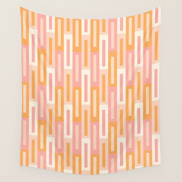 Rectangular Color Blocks In Soft Pastel Tones Wall Tapestry Gallery Image 4