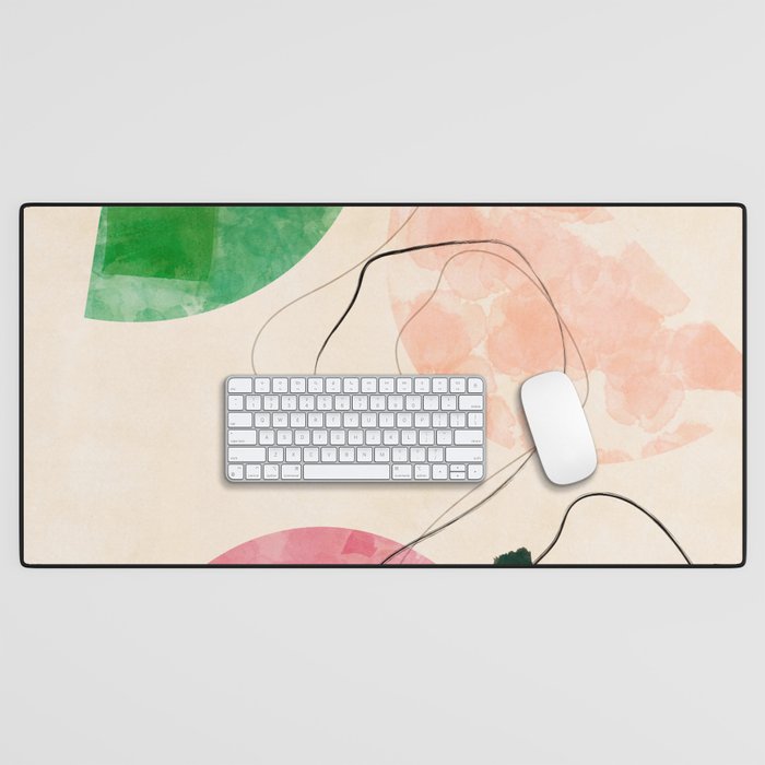 abstract organic shape pastel summer 3 Desk Mat Gallery Image 1