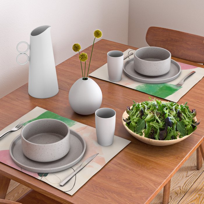 abstract organic shape pastel summer 3 Placemat Gallery Image 2