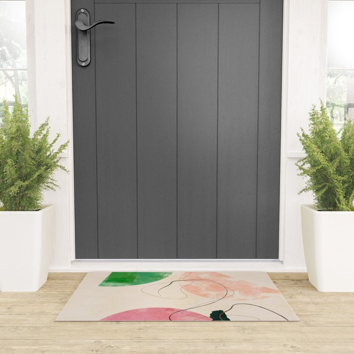 abstract organic shape pastel summer 3 Welcome Mat Gallery Image 3
