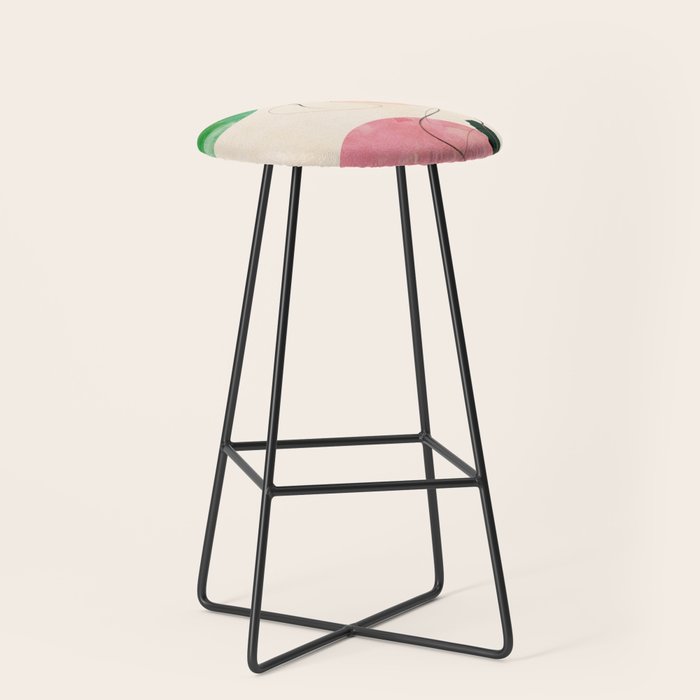 abstract organic shape pastel summer 3 Stool Gallery Image 1