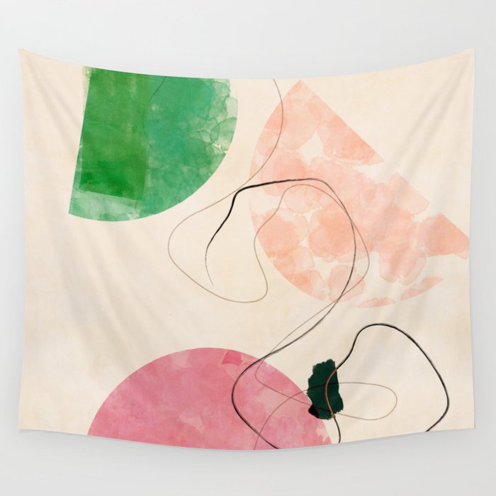 abstract organic shape pastel summer 3 Wall Tapestry Gallery Image 4