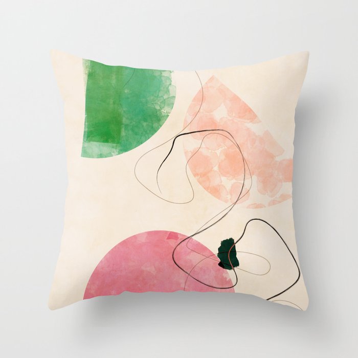 abstract organic shape pastel summer 3 Throw Pillow Gallery Image 1