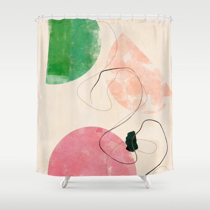 abstract organic shape pastel summer 3 Shower Curtain Gallery Image 1