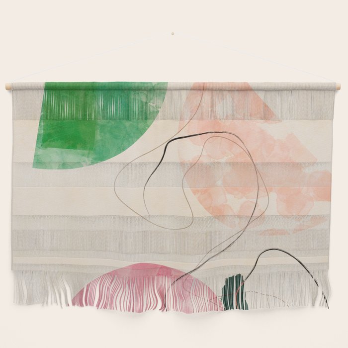 abstract organic shape pastel summer 3 Wall Hanging Gallery Image 1