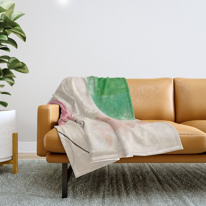 abstract organic shape pastel summer 3 Throw Blanket Gallery Image 1