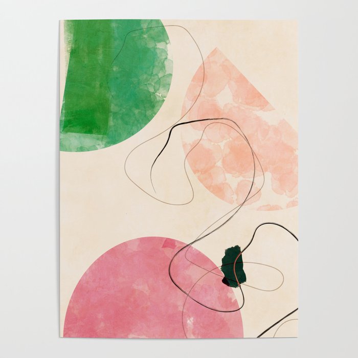 abstract organic shape pastel summer 3 Poster Gallery Image 4