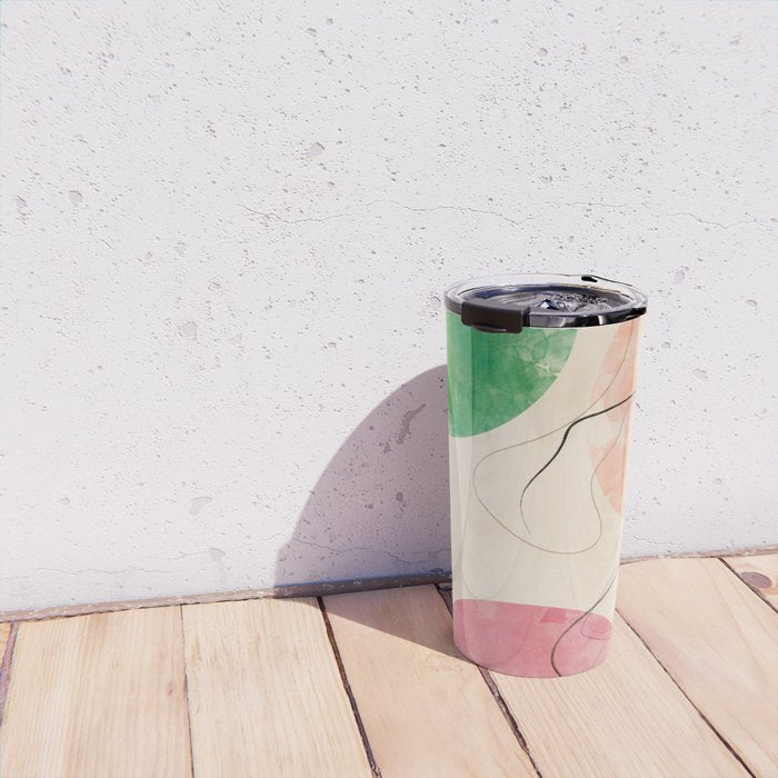 abstract organic shape pastel summer 3 Travel Mug Gallery Image 4
