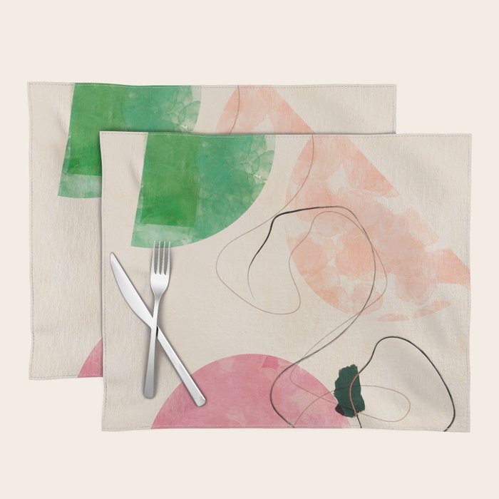 abstract organic shape pastel summer 3 Placemat Gallery Image 1