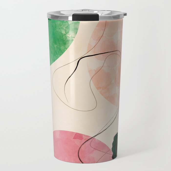 abstract organic shape pastel summer 3 Travel Mug Gallery Image 1