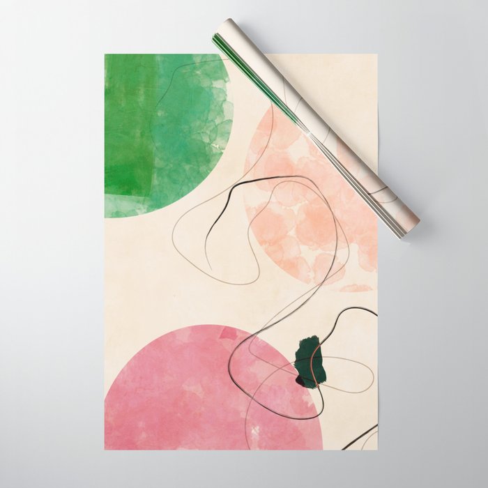 abstract organic shape pastel summer 3 Wrapping Paper Gallery Image 1