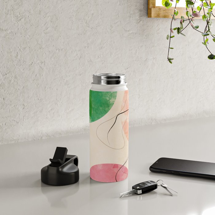 abstract organic shape pastel summer 3 Water Bottle Gallery Image 4