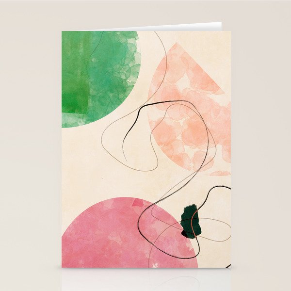 abstract organic shape pastel summer 3 Stationery Card Gallery Image 1