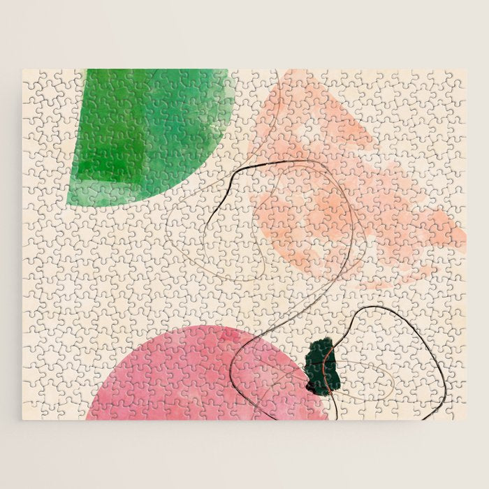 abstract organic shape pastel summer 3 Jigsaw Puzzle Gallery Image 1