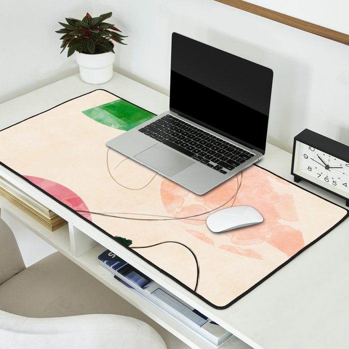 abstract organic shape pastel summer 3 Desk Mat Gallery Image 2