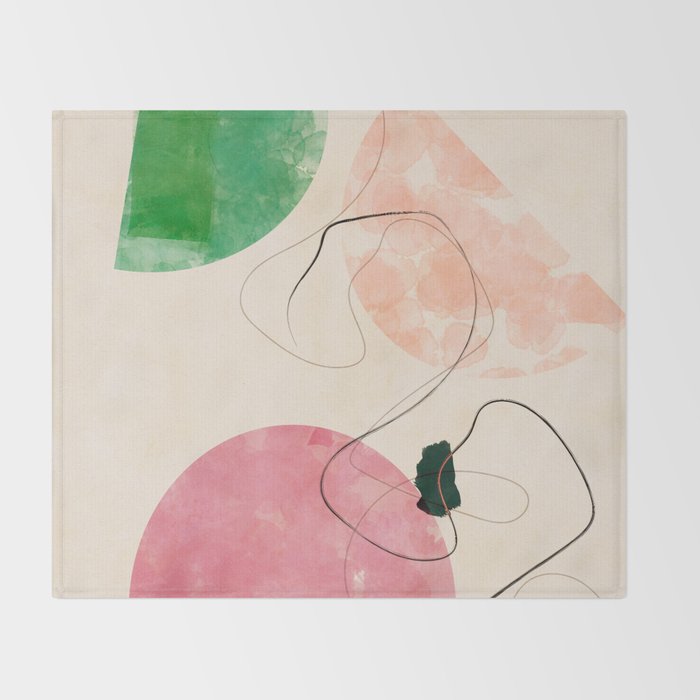 abstract organic shape pastel summer 3 Throw Blanket Gallery Image 2