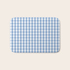 Classic Pale Blue Pastel Gingham Check Bath Mat Gallery Image 1