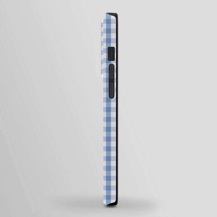 Classic Pale Blue Pastel Gingham Check iPhone Case Gallery Image 2