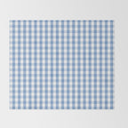 Classic Pale Blue Pastel Gingham Check Throw Blanket Gallery Image 2