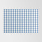 Classic Pale Blue Pastel Gingham Check Rug Gallery Image 2