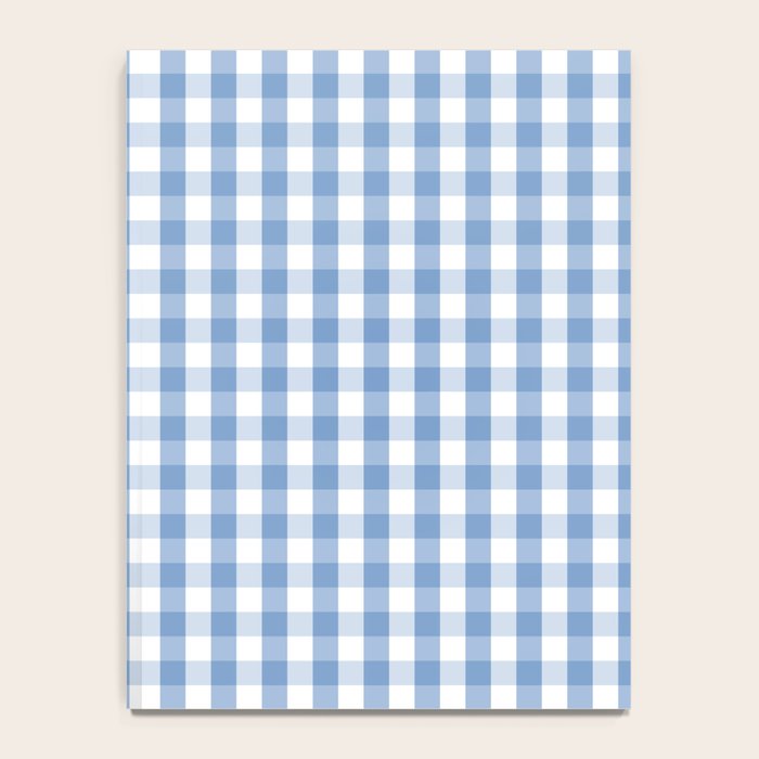 Classic Pale Blue Pastel Gingham Check Notebook Gallery Image 4
