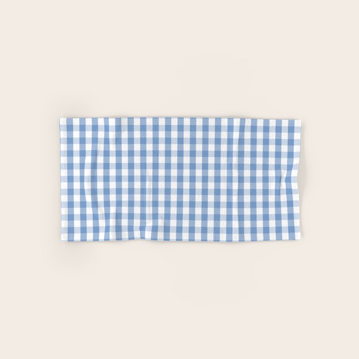 Classic Pale Blue Pastel Gingham Check Bath Towel Gallery Image 1