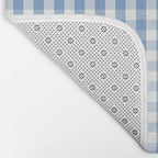 Classic Pale Blue Pastel Gingham Check Bath Mat Gallery Image 2