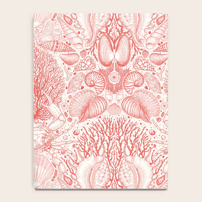 Beach treasures in coral red  Notebook Gallery Image 4