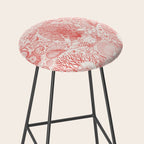 Beach treasures in coral red  Stool Gallery Image 2