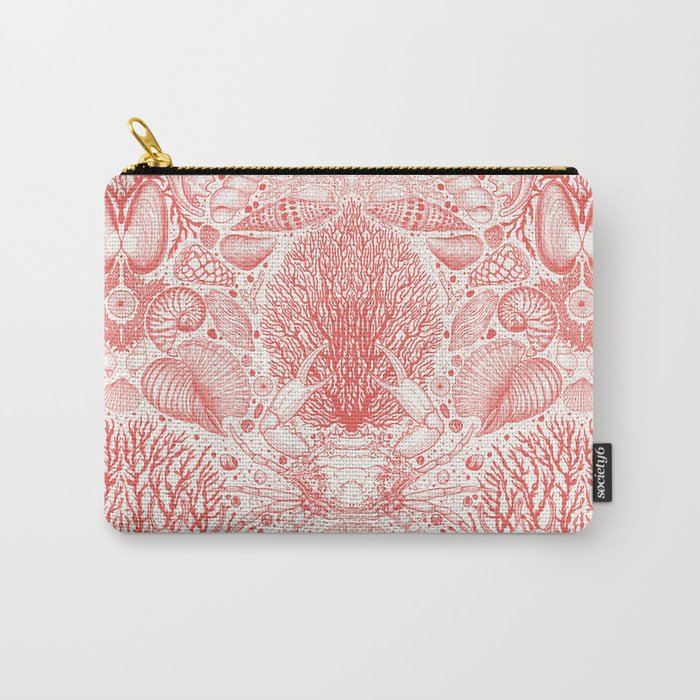 Beach treasures in coral red  Carry All Pouch Gallery Image 1