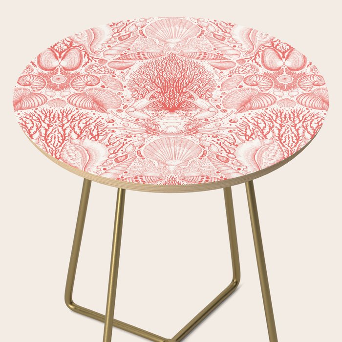 Beach treasures in coral red  Side Table Gallery Image 2