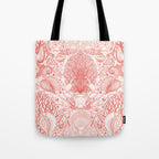 Beach treasures in coral red  Tote Bag Gallery Image 1