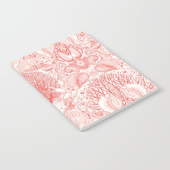 Beach treasures in coral red  Notebook Gallery Image 2