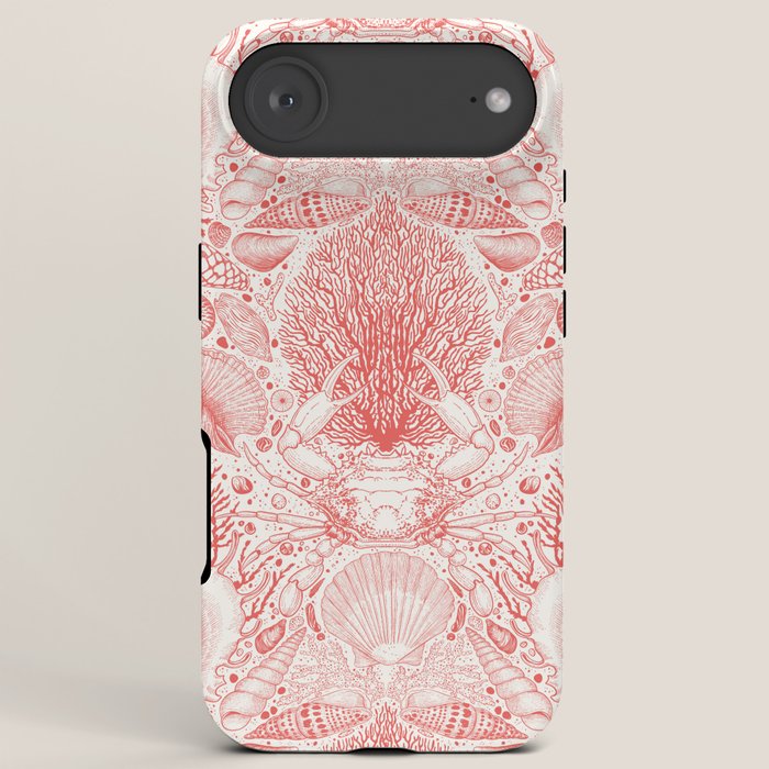 Beach treasures in coral red  iPhone Case Gallery Image 6