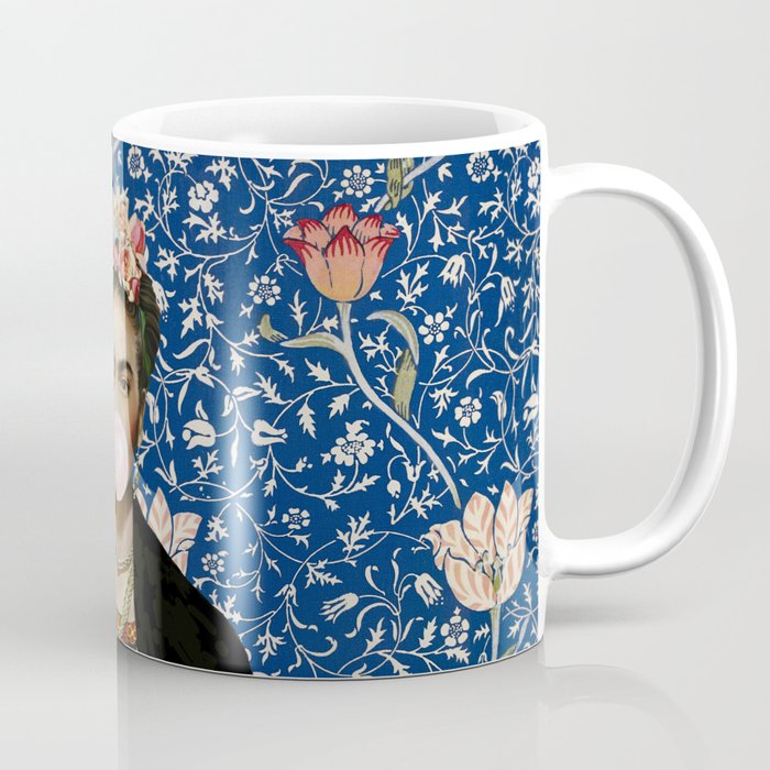 Woman  Blowing a pink Bubble gum with vintage Medway tapestry Coffee Mug Gallery Image 1