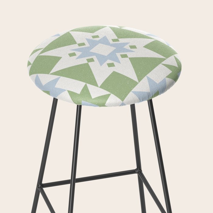Quilt Shapes - Green and Blue Stool Gallery Image 2