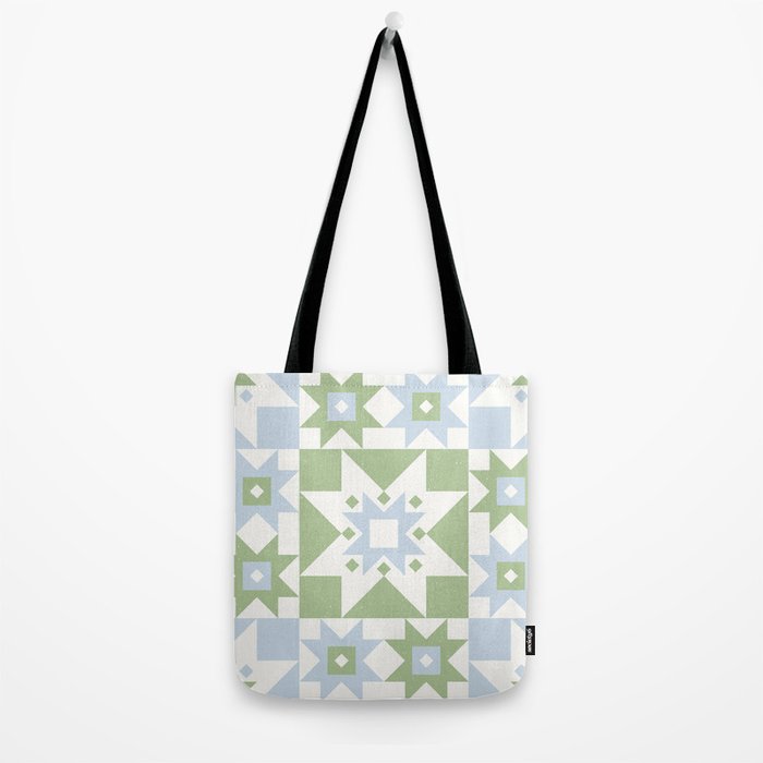 Quilt Shapes - Green and Blue Tote Bag Gallery Image 2